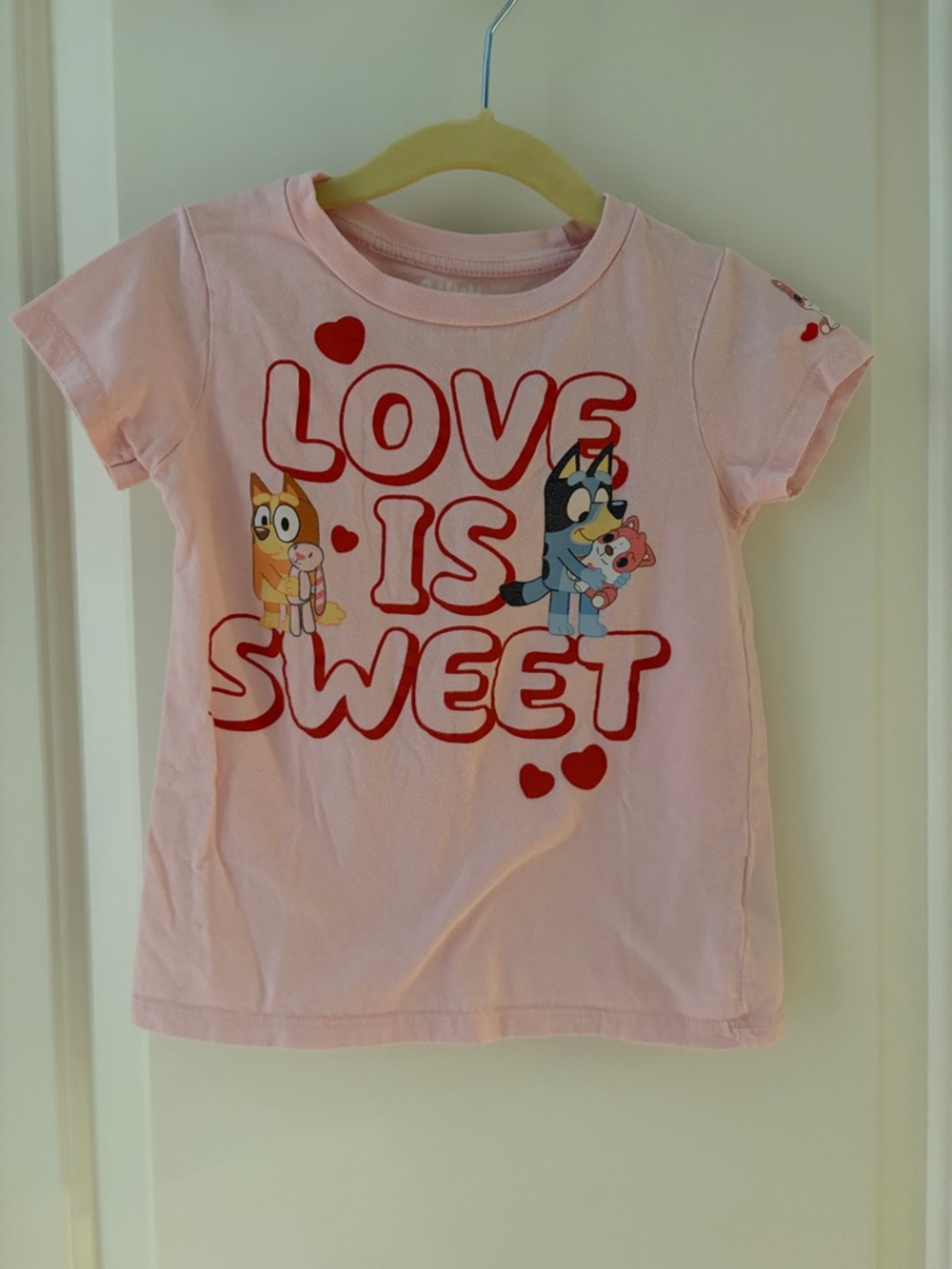 Pink Bluey  "Love Is Sweet" 5T Graphic Tee